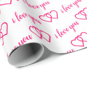 Ich Liebe Sie rosa Herz Muster Typografie Valentin Geschenkpapier (Rolleneckpunkt)