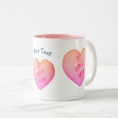 Ich Liebe Sie rosa Herzen Personalisiert Zweifarbige Tasse (VorderseiteRechts)