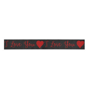 Ich Liebe Sie Roter Glitzer Valentine Ripsband