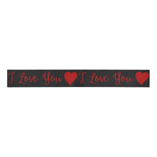 Ich Liebe Sie Roter Glitzer Valentine Ripsband (Vorderseite)