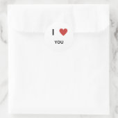 Ich Liebe Sie Runder Aufkleber (Tasche)