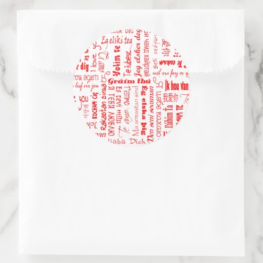 Ich Liebe Sie Runder Aufkleber (Tasche)