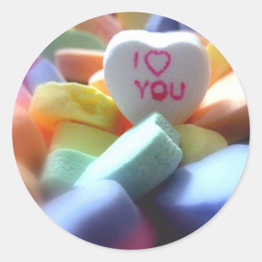 Ich Liebe Sie Runder Aufkleber (Vorderseite)