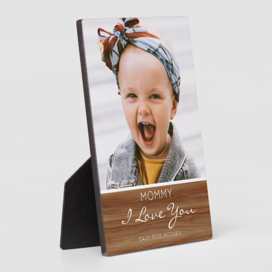 Ich Liebe Sie rustikales Holz-Effekt-Foto Fotoplatte (Seite)