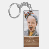 Ich Liebe Sie rustikales Holz-Effekt-Foto Schlüsselanhänger (Vorderseite links)