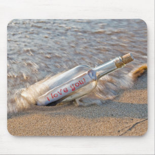 Ich Liebe Sie schreiben in einer Flasche Mousepad