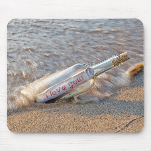 Ich Liebe Sie schreiben in einer Flasche Mousepad (Vorne)