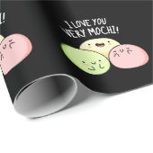Ich Liebe Sie sehr mochi Funny Food Puff Dark BG Geschenkpapier (Rolleneckpunkt)
