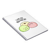 Ich Liebe Sie sehr mochi Funny Food Puff Notizblock (Rechte Seite)