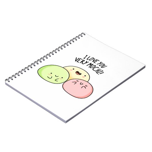 Ich Liebe Sie sehr mochi Funny Food Puff Notizblock (Linke Seite)