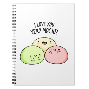 Ich Liebe Sie sehr mochi Funny Food Puff Notizblock