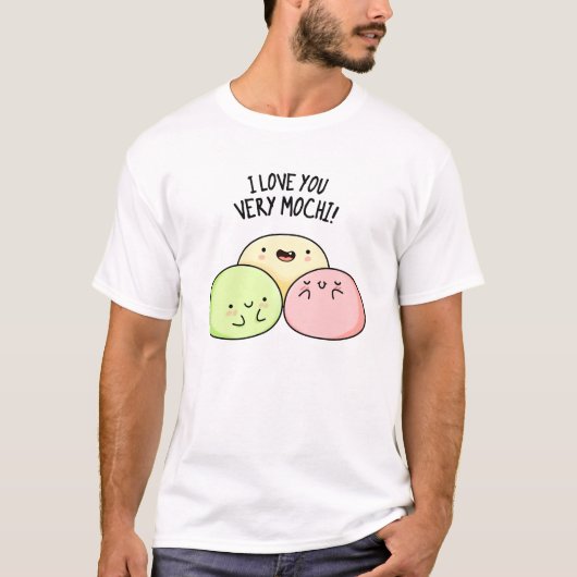 Ich Liebe Sie sehr mochi Funny Food Puff T-Shirt (Vorderseite)