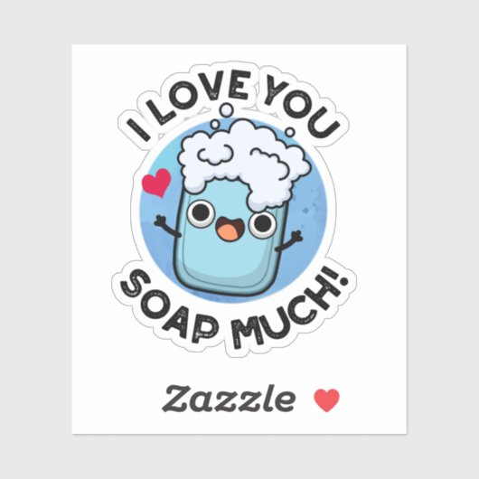 Ich Liebe Sie Seife viel lustige Seifenpuppe Aufkleber (Blatt)