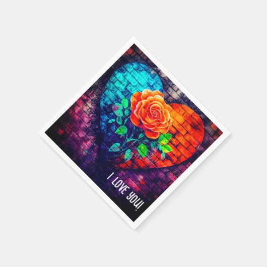 Ich Liebe Sie Serviette (Ecke)