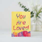 Ich Liebe, Sie sind liebliche Wasserfarben-Tulpen Postkarte (Stehend Vorderseite)