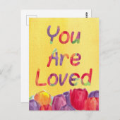 Ich Liebe, Sie sind liebliche Wasserfarben-Tulpen Postkarte (Vorne/Hinten)