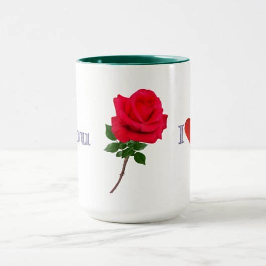 Ich Liebe, Sie Single Rote Rose Zwei-Tone-Kaffee Tasse (Zentrum)