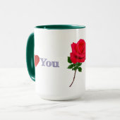 Ich Liebe, Sie Single Rote Rose Zwei-Tone-Kaffee Tasse (Vorderseite Links)