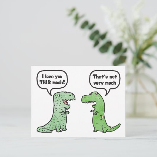 Ich Liebe Sie so viel (T-Rex) Postkarte (Stehend Vorderseite)
