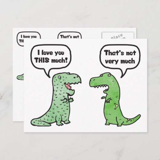 Ich Liebe Sie so viel (T-Rex) Postkarte (Vorne/Hinten)