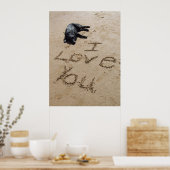 Ich Liebe Sie Strand-und Hundeposter riesig Poster (Küche)