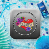 Ich Liebe Sie | Street Art Graffiti Urban Heart Pappteller (Party)