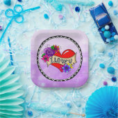 Ich Liebe Sie | Street Art Graffiti Urban Heart Pappteller (Party)