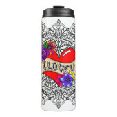 Ich Liebe Sie | Street Art Urban Heart Dragonflies Thermosbecher (Vorderseite)