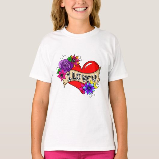 Ich Liebe Sie | Street Art Urban Heart T-Shirt (Vorderseite)