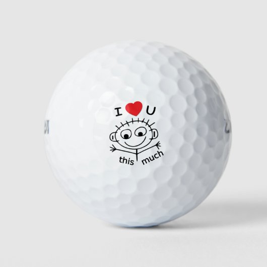 Ich Liebe Sie Strichmännchen Golfball (Vorderseite)