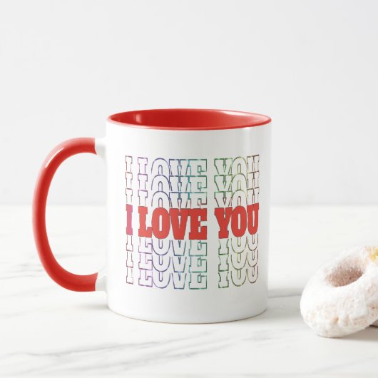 Ich Liebe Sie Tasse - Valentinstag Wiederholung He (Mit Donut)