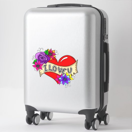 Ich Liebe Sie Tattoo Art Heart WedCar Aufkleber (Koffer)