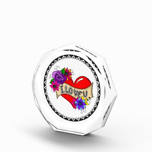 Ich Liebe Sie | Tattoo Heart Art Fotoblock (Rechts)