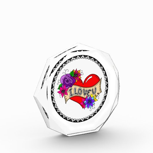 Ich Liebe Sie | Tattoo Heart Art Fotoblock (Links)