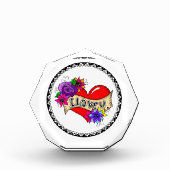 Ich Liebe Sie | Tattoo Heart Art Fotoblock (Vorderseite)