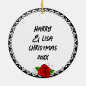 Ich Liebe Sie | Tattoo Heart Personalisiert Keramik Ornament (Hinten)