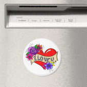Ich Liebe Sie | Tattoo Heart Personalisiert Magnet (In Situ (Geschirrspüler))