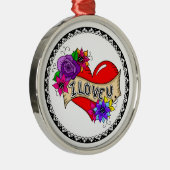 Ich Liebe Sie | Tattoo Heart Personalisiert Ornament Aus Metall (Rechts)