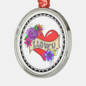 Ich Liebe Sie | Tattoo Heart Personalisiert Ornament Aus Metall (Links)