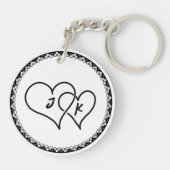 Ich Liebe Sie | Tattoo Heart Personalisiert Schlüsselanhänger (Rückseite)