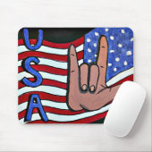 "Ich Liebe Sie taube Zeichen-Sprache USA" ASL Mousepad (Mit Mouse)