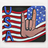 "Ich Liebe Sie taube Zeichen-Sprache USA" ASL Mousepad (Vorne)