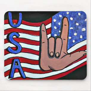 "Ich Liebe Sie taube Zeichen-Sprache USA" ASL Mousepad