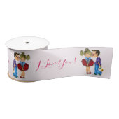 Ich Liebe Sie Text Band mit romantischer Couple-Li Satinband (Spule)