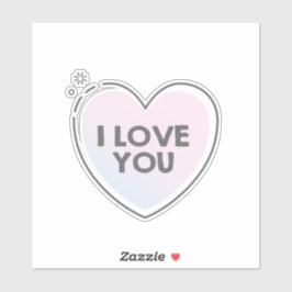 Ich Liebe Sie Text in Herzform Aufkleber