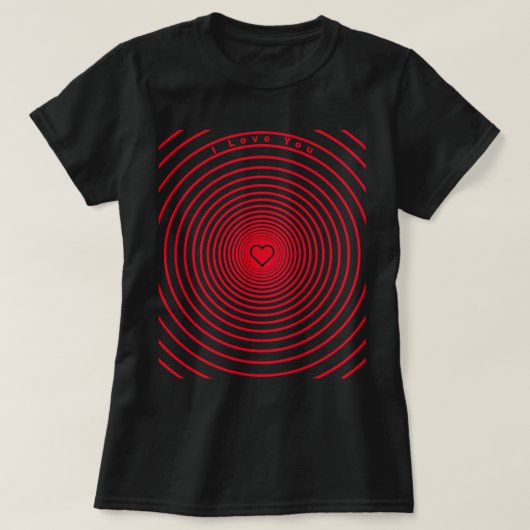 Ich Liebe Sie Text T - Shirt Geschenk mit Herz (Design vorne)