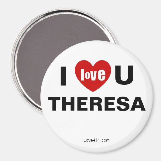 Ich Liebe Sie Theresa Magnet (Vorderseite/Rückseite)