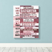 Ich Liebe Sie - Tochter-Geschenk Leinwanddruck (Insitu (Holzboden))