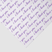 Ich Liebe Sie Typografie Cursive Lila Valentine Seidenpapier (Ausschnitt)