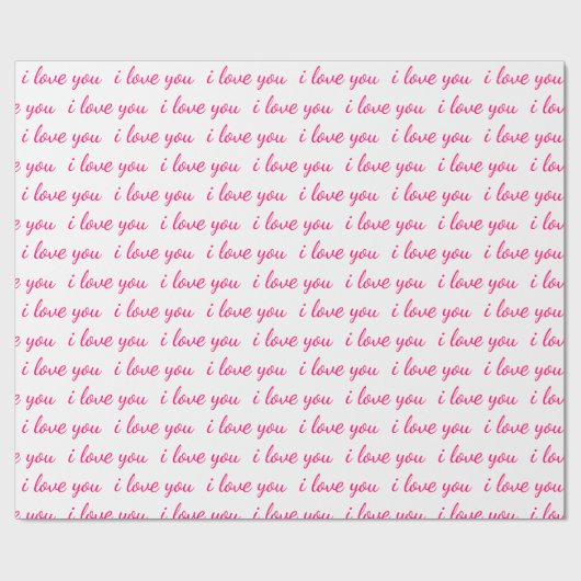 Ich Liebe Sie Typografie Cursive Valentine Geschenkpapier (Flach)